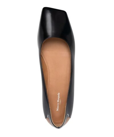 Maison Margiela Black Square-Toe Ballerina Shoes