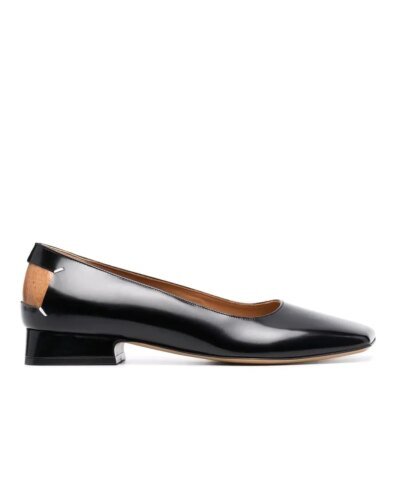 Maison Margiela Black Square-Toe Ballerina Shoes