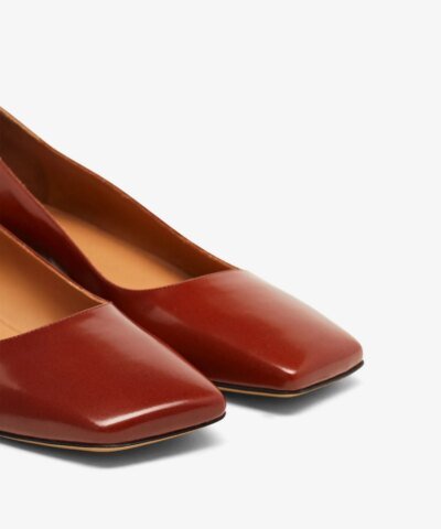 Maison Margiela Tan Square-Toe Ballerina Shoes