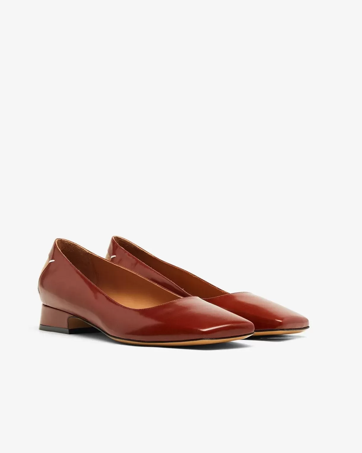 Maison Margiela Tan Square-Toe Ballerina Shoes