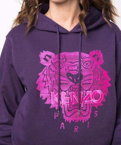 Kenzo Tiger-Logo Print Hoodie Sweatshirt