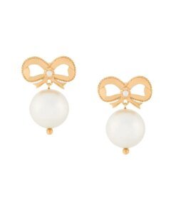 Simone Rocha Bow Detail Faux Pearl Drop Earrings