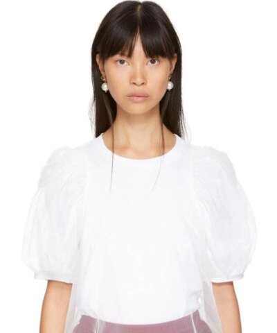 Simone Rocha Bow Detail Faux Pearl Drop Earrings