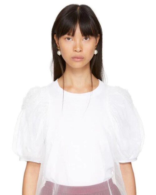 Simone Rocha Bow Detail Faux Pearl Drop Earrings