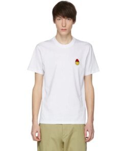 AMI Paris Crew Neck T-Shirt Smiley Patch, White