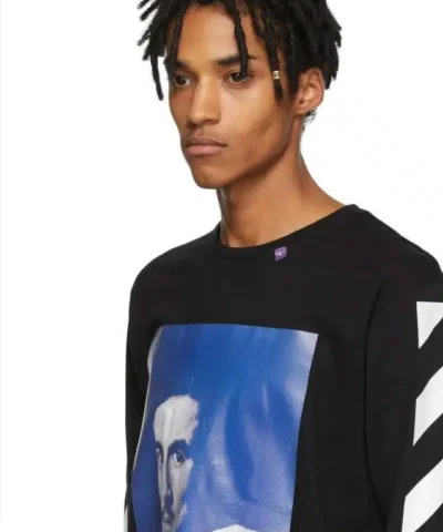 Off-White C/O Virgil Abloh Black Diagonal Bernini Long Sleeve T-Shirt