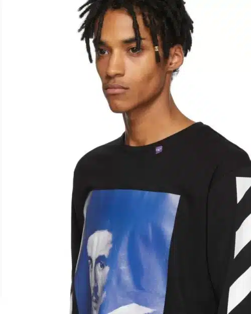 Off-White C/O Virgil Abloh Black Diagonal Bernini Long Sleeve T-Shirt