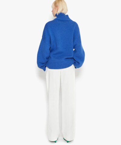 JW Anderson Blue Patch Pocket Turtleneck Jumper