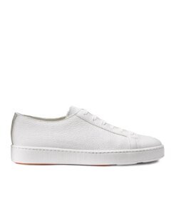 Santoni Men's White Lace-Up Low-Top Sneakers