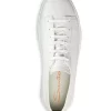 Santoni Men's White Lace-Up Low-Top Sneakers