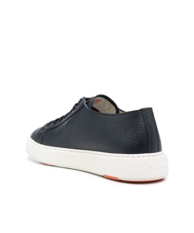 Santoni Men's Blue Lace-Up Low-Top Sneakers