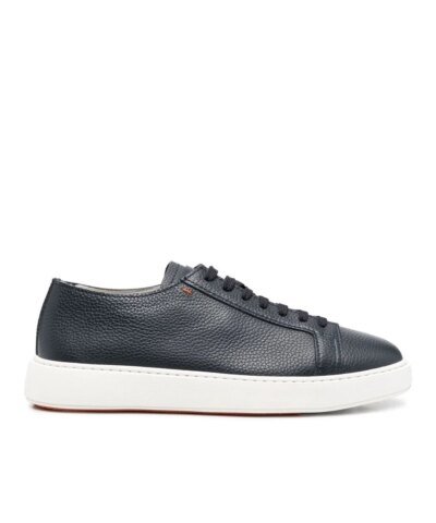 Santoni Men's Blue Lace-Up Low-Top Sneakers
