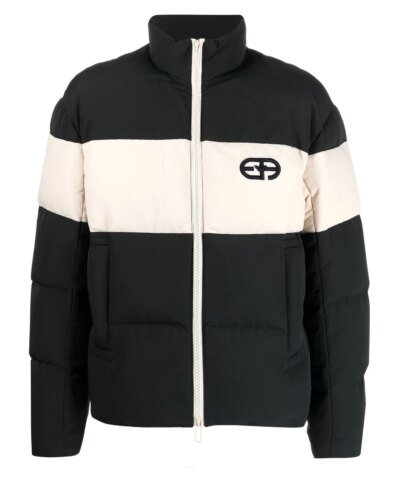 Emporio Armani Men's Blue Logo-Embroidered Puffer Jacket