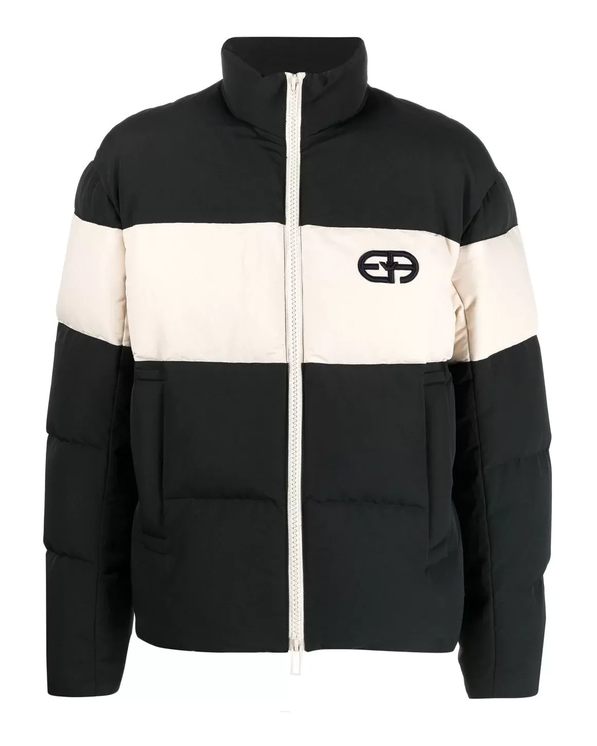 Emporio Armani Men's Blue Logo-Embroidered Puffer Jacket