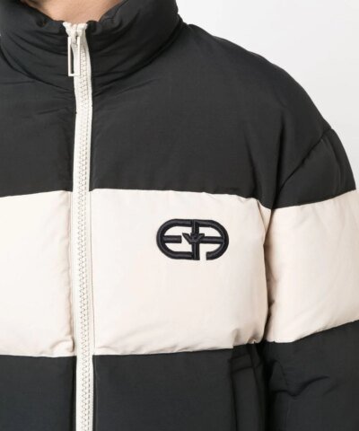 Emporio Armani Men's Blue Logo-Embroidered Puffer Jacket