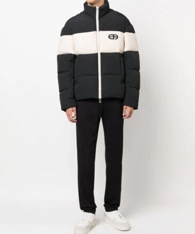 Emporio Armani Men's Blue Logo-Embroidered Puffer Jacket