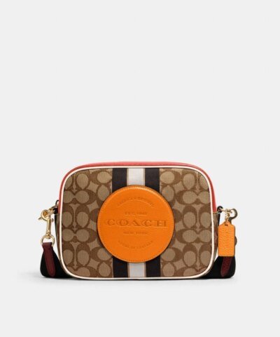 Coach Dempsey Camera Bag In Signature Jacquard With Stripe And Coach Patch