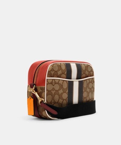 Coach Dempsey Camera Bag In Signature Jacquard With Stripe And Coach Patch