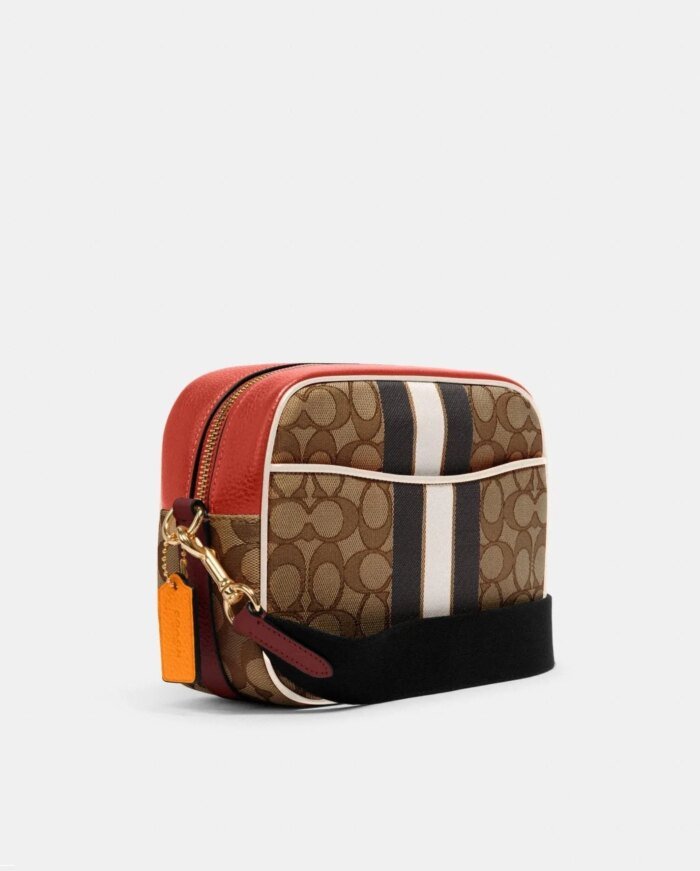 Coach Dempsey Camera Bag In Signature Jacquard With Stripe And Coach Patch