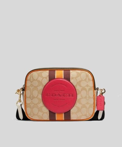 Coach Dempsey Camera Bag In Signature Jacquard With Stripe And Coach Patch