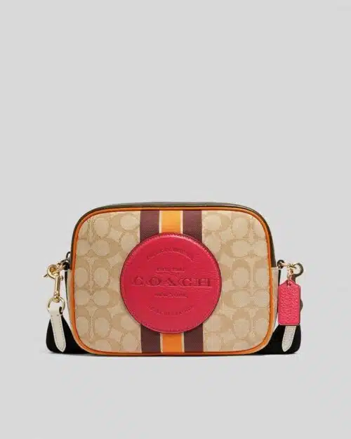 Coach Dempsey Camera Bag In Signature Jacquard With Stripe And Coach Patch