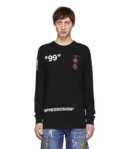 Off-White C/O Virgil Abloh Black Boat Long Sleeve T-Shirt