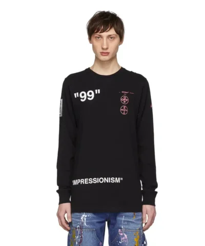 Off-White C/O Virgil Abloh Black Boat Long Sleeve T-Shirt