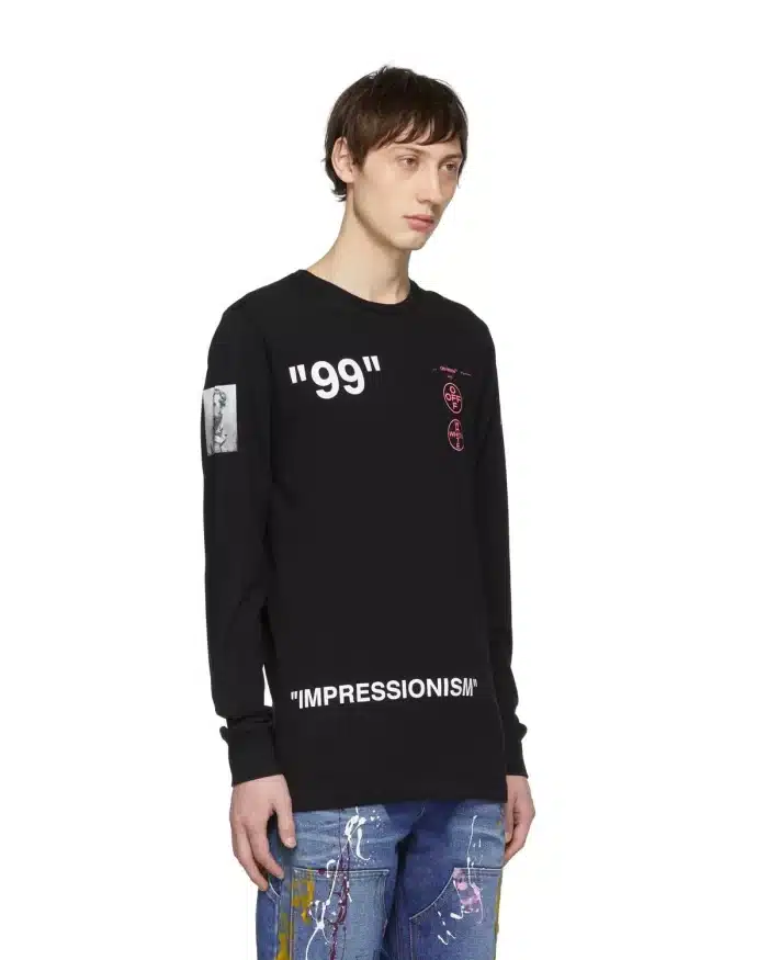 Off-White C/O Virgil Abloh Black Boat Long Sleeve T-Shirt