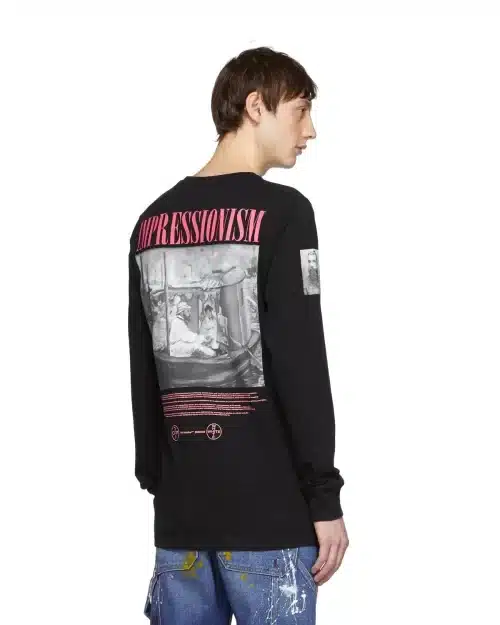 Off-White C/O Virgil Abloh Black Boat Long Sleeve T-Shirt