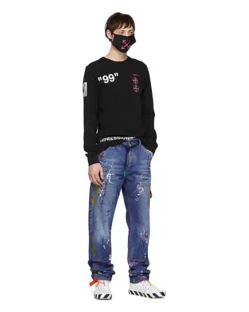 Off-White C/O Virgil Abloh Black Boat Long Sleeve T-Shirt