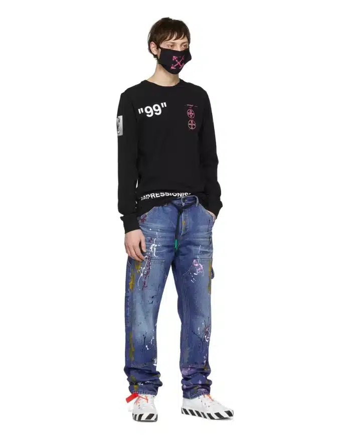Off-White C/O Virgil Abloh Black Boat Long Sleeve T-Shirt