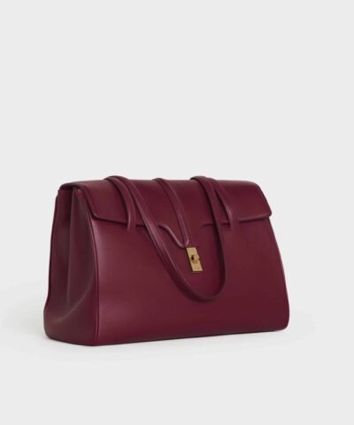 Celine Large Soft 16 Bag In Smooth Calfskin In Light Burgundy