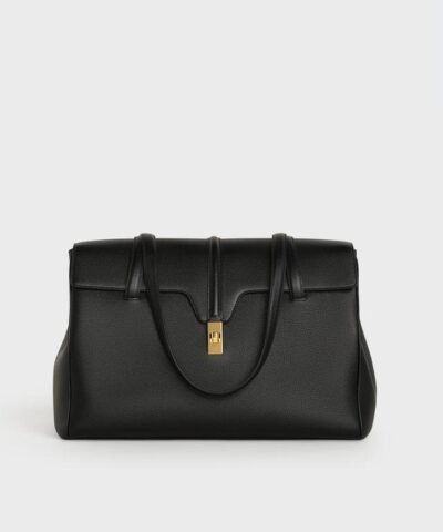 Celine Large Soft 16 Bag In Smooth Calfskin In Black