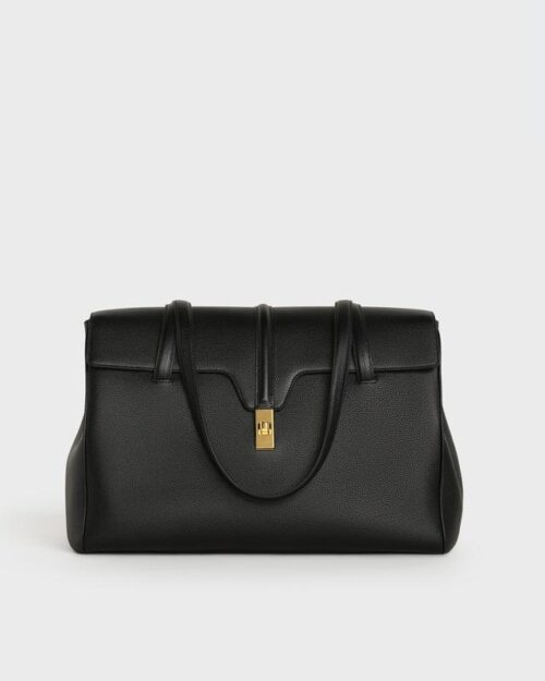 Celine Large Soft 16 Bag In Smooth Calfskin In Black