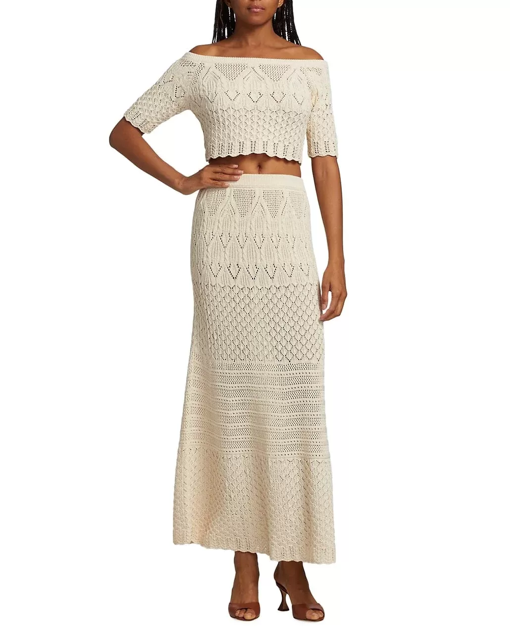 Ba & Sh Jena Cotton Knit Midi-Skirt