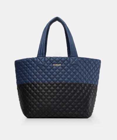 MZ Wallace Navy/Black Colorblock Large Metro Tote