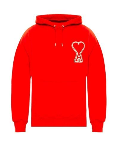 AMI Men's Red De Coeur Hoodie