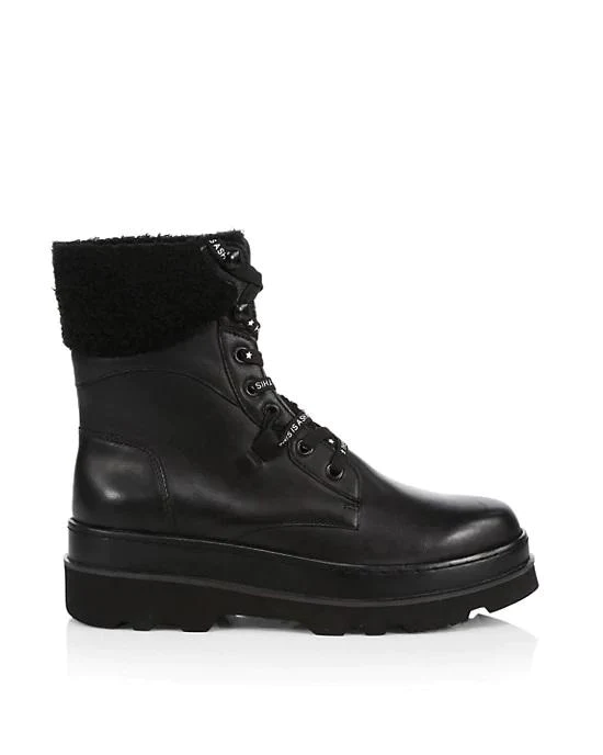 Ash Siberia Faux Fur & Leather Combat Boots