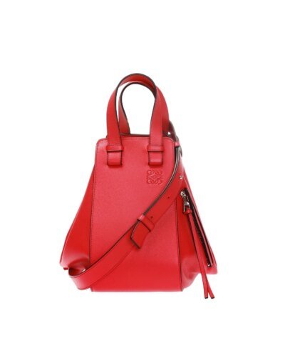 Loewe Hammock Small Leather Shoulder Bag In Red