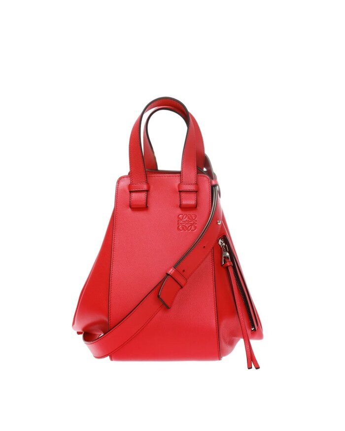 Loewe Hammock Small Leather Shoulder Bag In Red