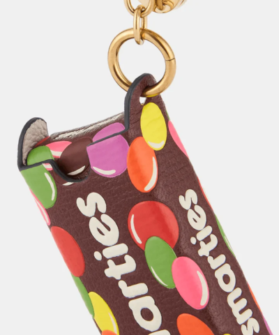 Anya Hindmarch Smarties Charm Grainy Capra in Mahogany
