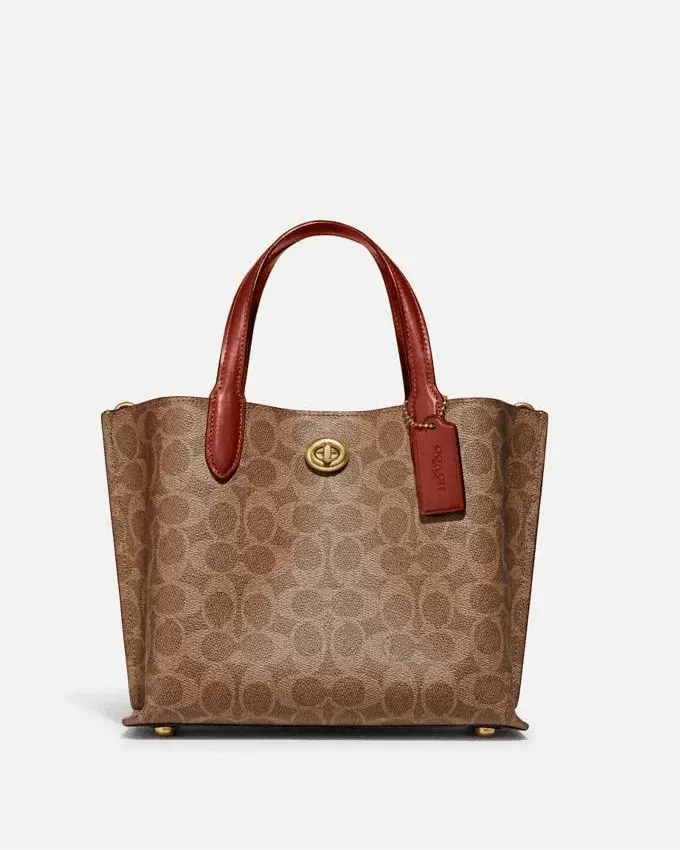 Coach Willow Tote 24 In Signature Canvas