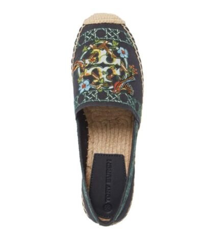 Tory Burch Beaded & Embroidered Canvas Espadrille