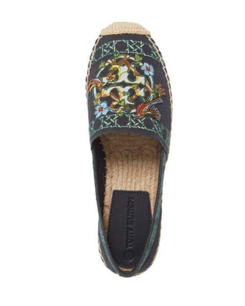 Tory Burch Beaded & Embroidered Canvas Espadrille