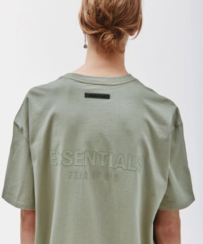 Fear Of God Essentials Summer Back Logo Tee In Amber