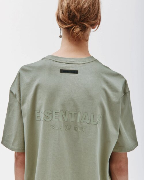 Fear Of God Essentials Summer Back Logo Tee In Amber