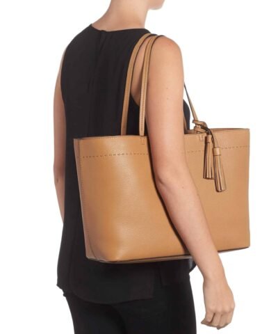 Tory Burch McGraw Leather Tote, Dk Tiramisu