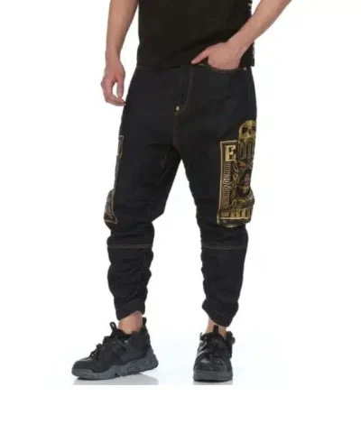 Evisu Heraldry Embroidered Denim Jogger Pants