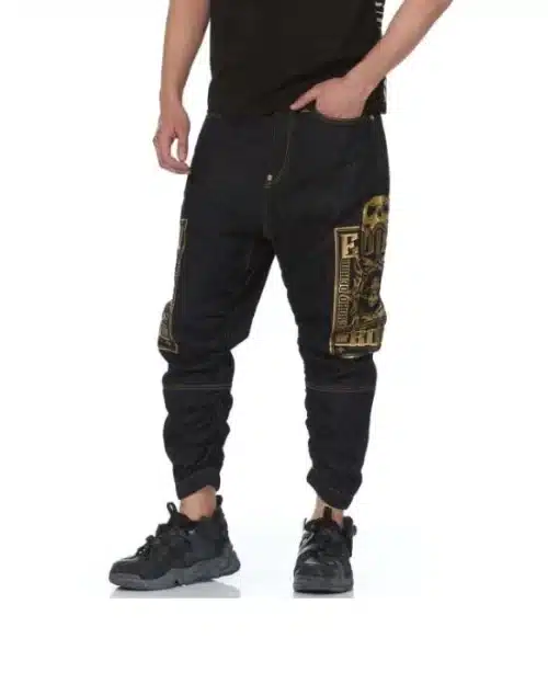 Evisu Heraldry Embroidered Denim Jogger Pants