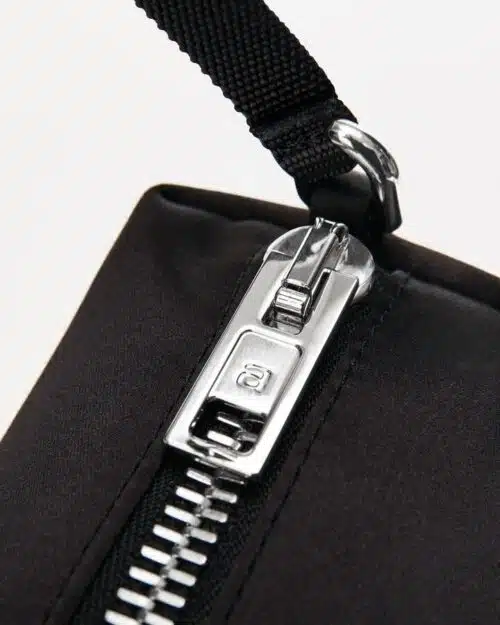 Alexander Wang Heiress Satin Pouch With Crystal Logo, Black